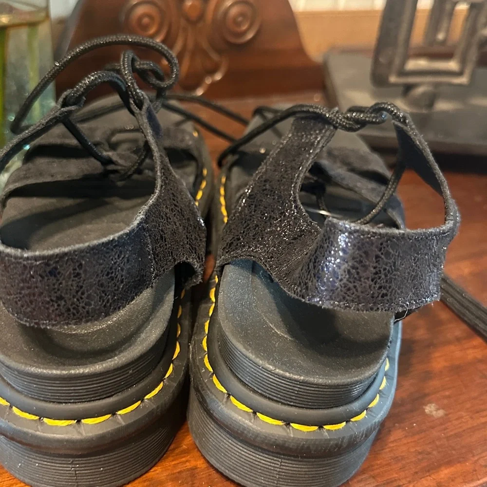 ✔️#66 Dr. Martens Black Glitter Platform Nartilla Gladiator Sandals - Picture 8 of 9